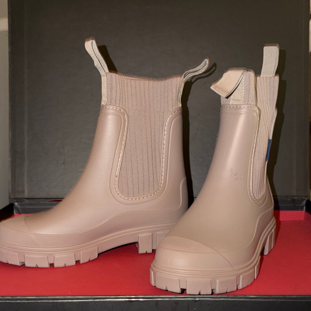 Waterproof Non-Slip Thick Sole Mid-Calf Boots, Ankle Chelsea Rain Boots